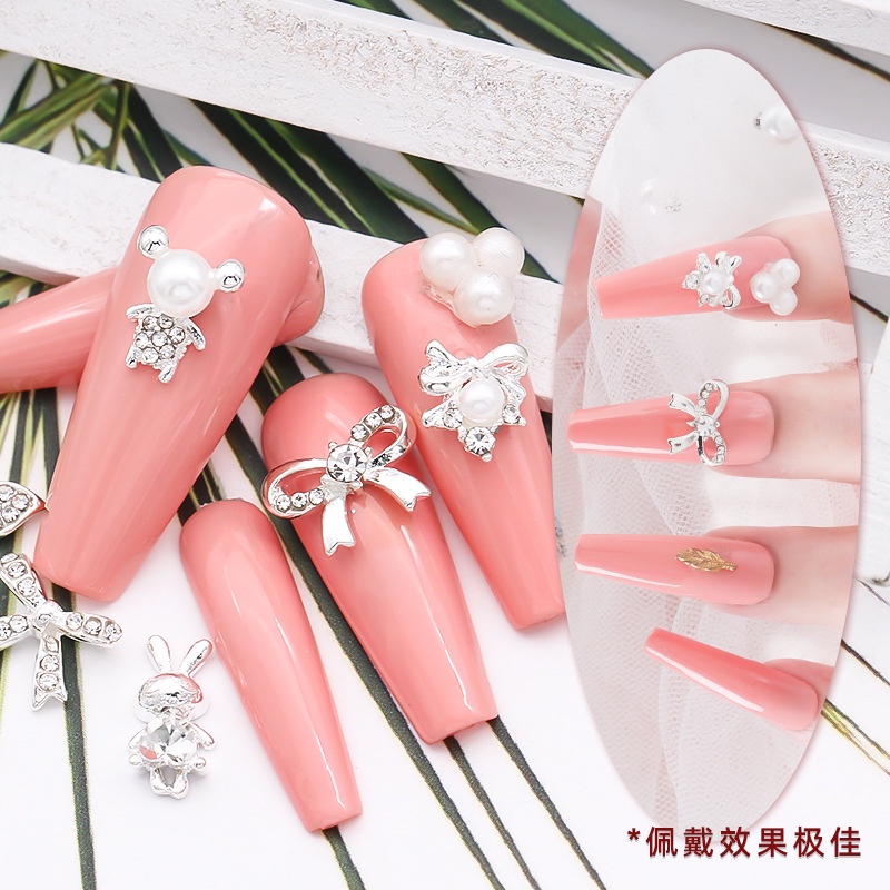 Phụ Kiện Trang Trí Móng Tay Hình Bướm Bằng Hợp Kim Đính Đá Xinh Xắn Thời Trang Mới