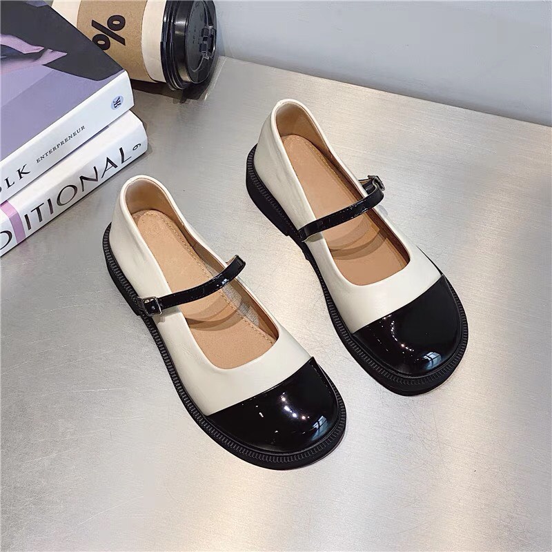 Giày bup bê nữ FREE SHIP, giày oxford mũi vuông da bóng siêu đẹp mã 28