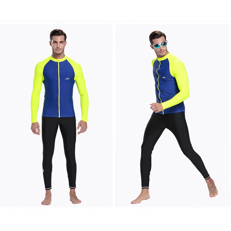 Áo bơi nam dài tay chống nắng, tia UV cao cấp co giãn có khóa thờI trang thể thao AN745