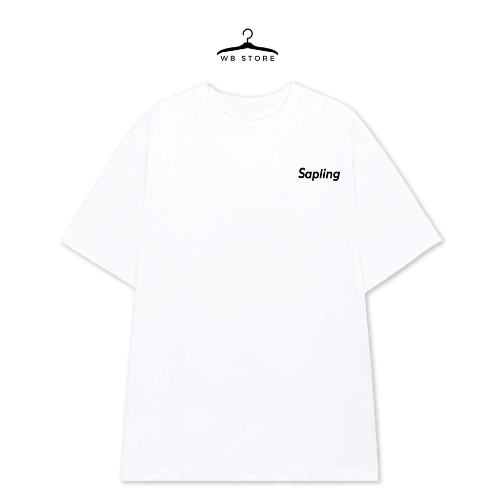 Áo thun Unisex WB Sapling Áo thun nam nữ tay lỡ form rộng oversize trắng đen