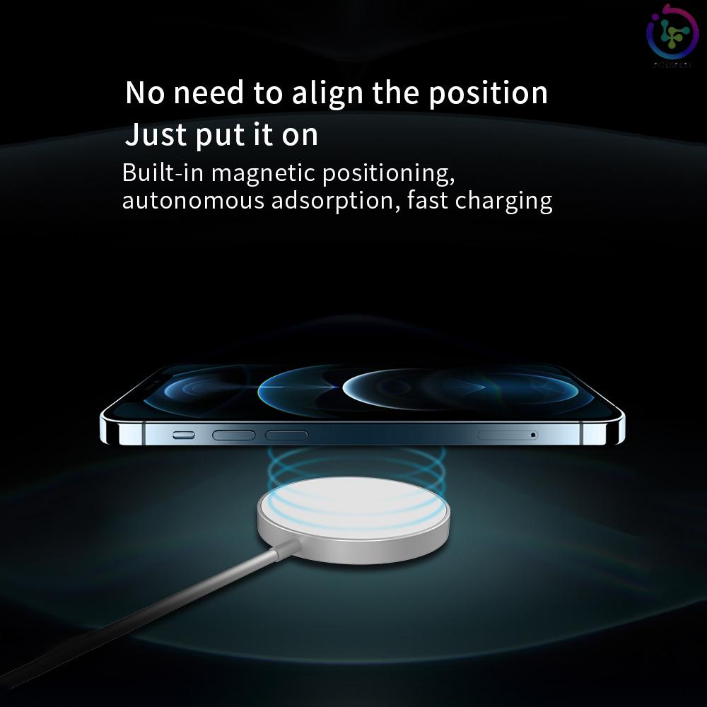 X428 Wireless Charger 15W Power Compatible with QC/PD Fast Charging Replacement for iPhone 12 Series Silver