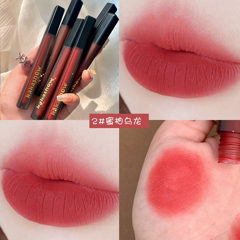 [Hàng mới về] Son kem trang điểm KAKASHOW nhung lì không dính ly làm trắng da