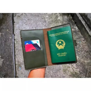 Ví đựng passport handmade da lá