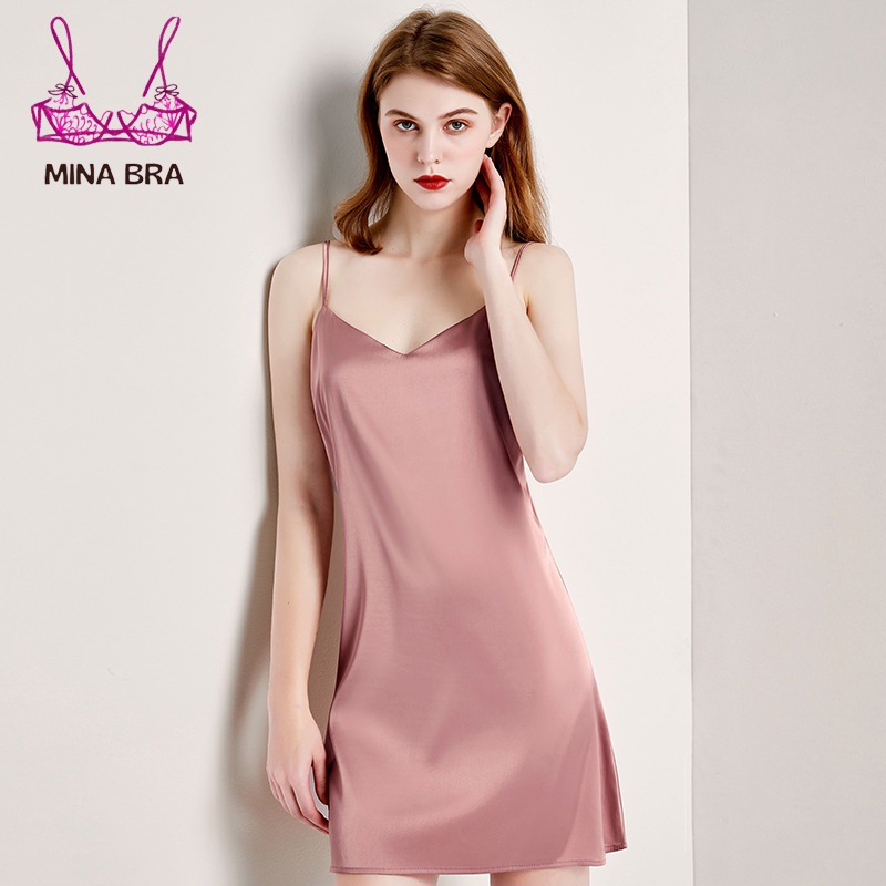 Váy Ngủ 2 Dây Gợi Cảm Thời Trang MINABRA Đầm Ngủ Sexy Lụa Satin Mềm Mịn Không Nhăn VN03 | BigBuy360 - bigbuy360.vn