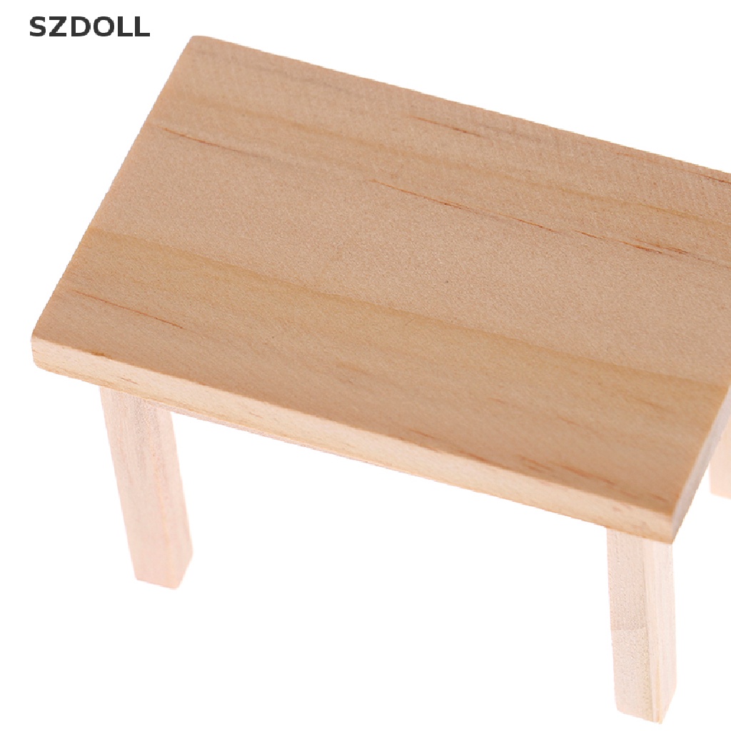 Mô hình bàn gỗ mini trang trí nhà búp bê tỉ lệ 1:12