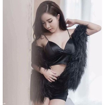 Áo bra dây satin phi bóng bản to, áo bra hot girl, áo bra satin croptop hot hit quyến rũ