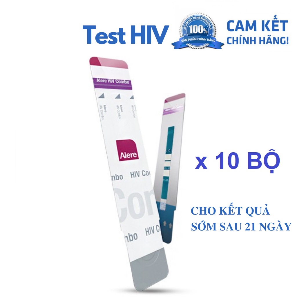 Combo 5 & Combo 10 bộ Test thử Nhanh HIV tại nhà phát hiện sớm HIV chỉ sau 3 tuần