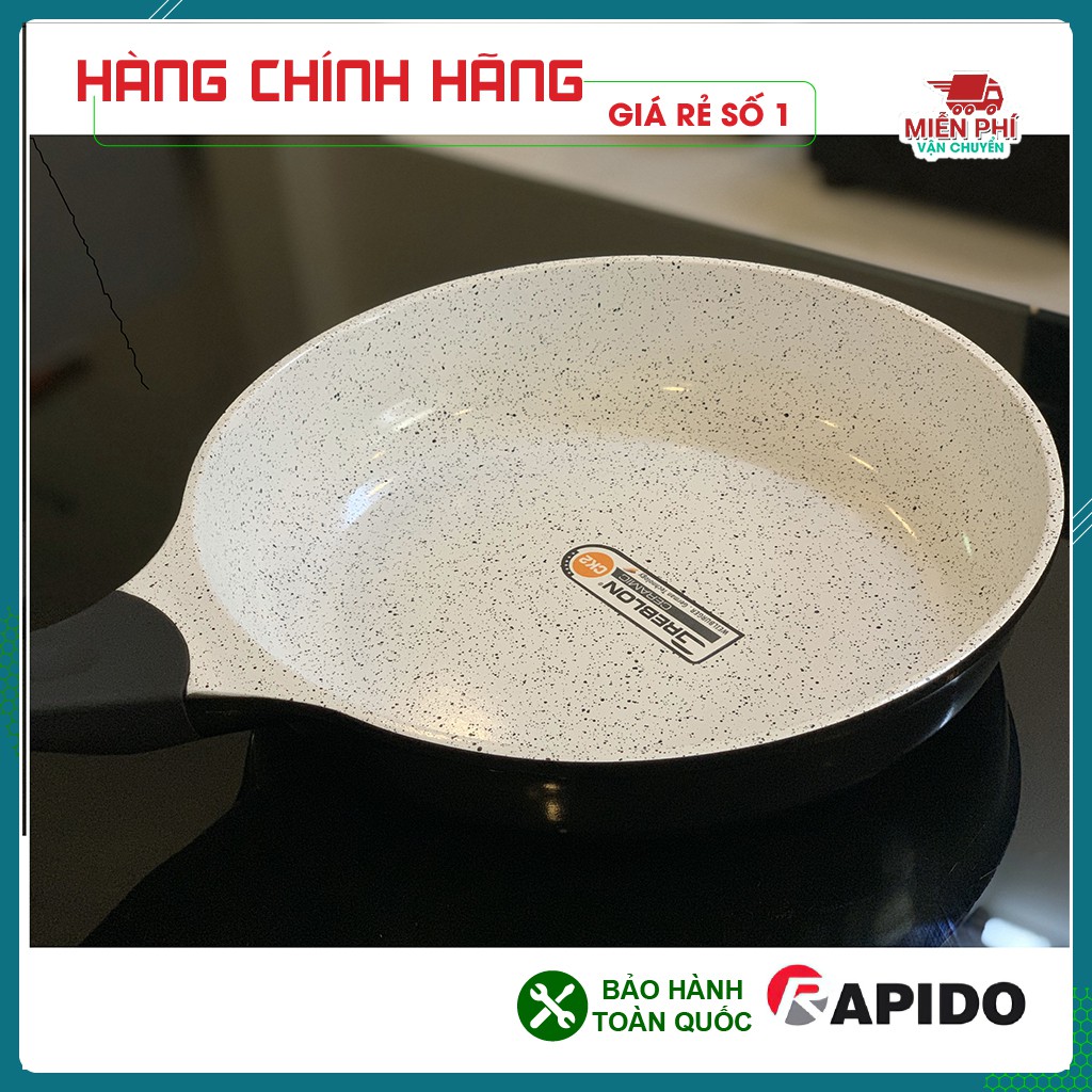 Chảo chống dính bếp từ, chảo từ men Đức Rapido 20cm, 24cm, 28cm, thân và đáy chảo bằng nhôm đúc nguyên khối