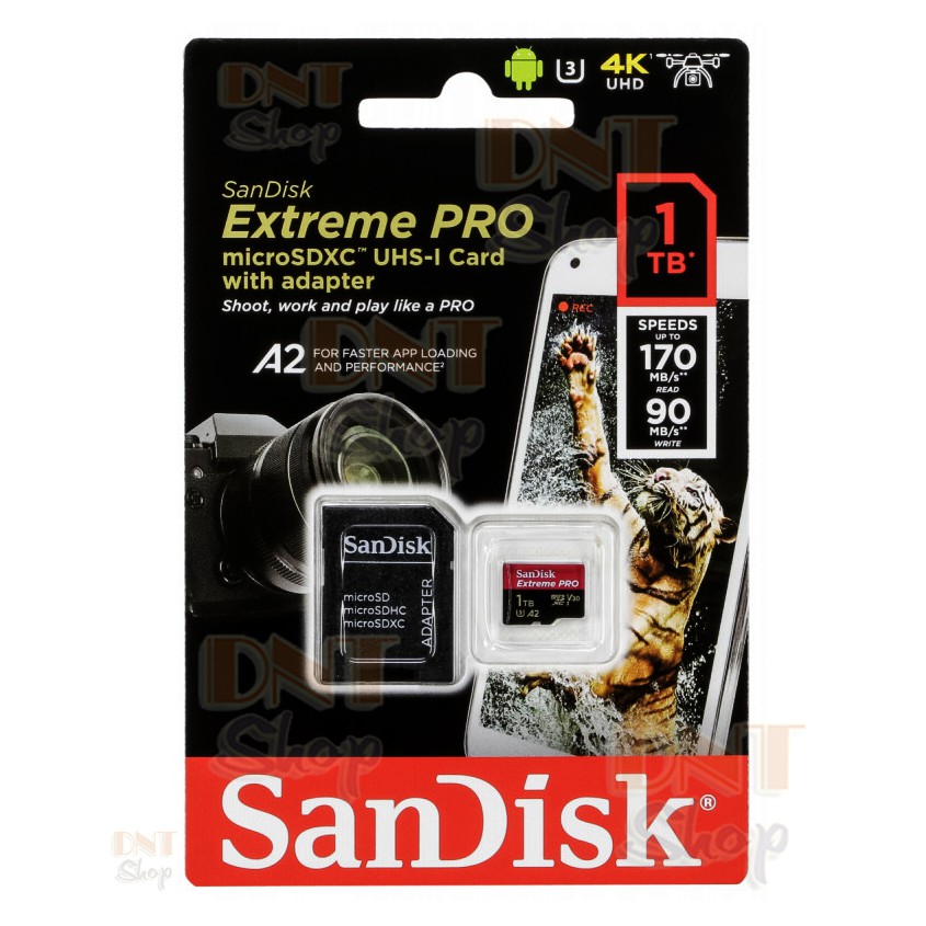 Thẻ nhớ MicroSDXC SanDisk Extreme PRO A2 - 1TB V30 U3 Class 10 UHS-I 170MB/s (SDSQXCZ-1T00-GN6MA)