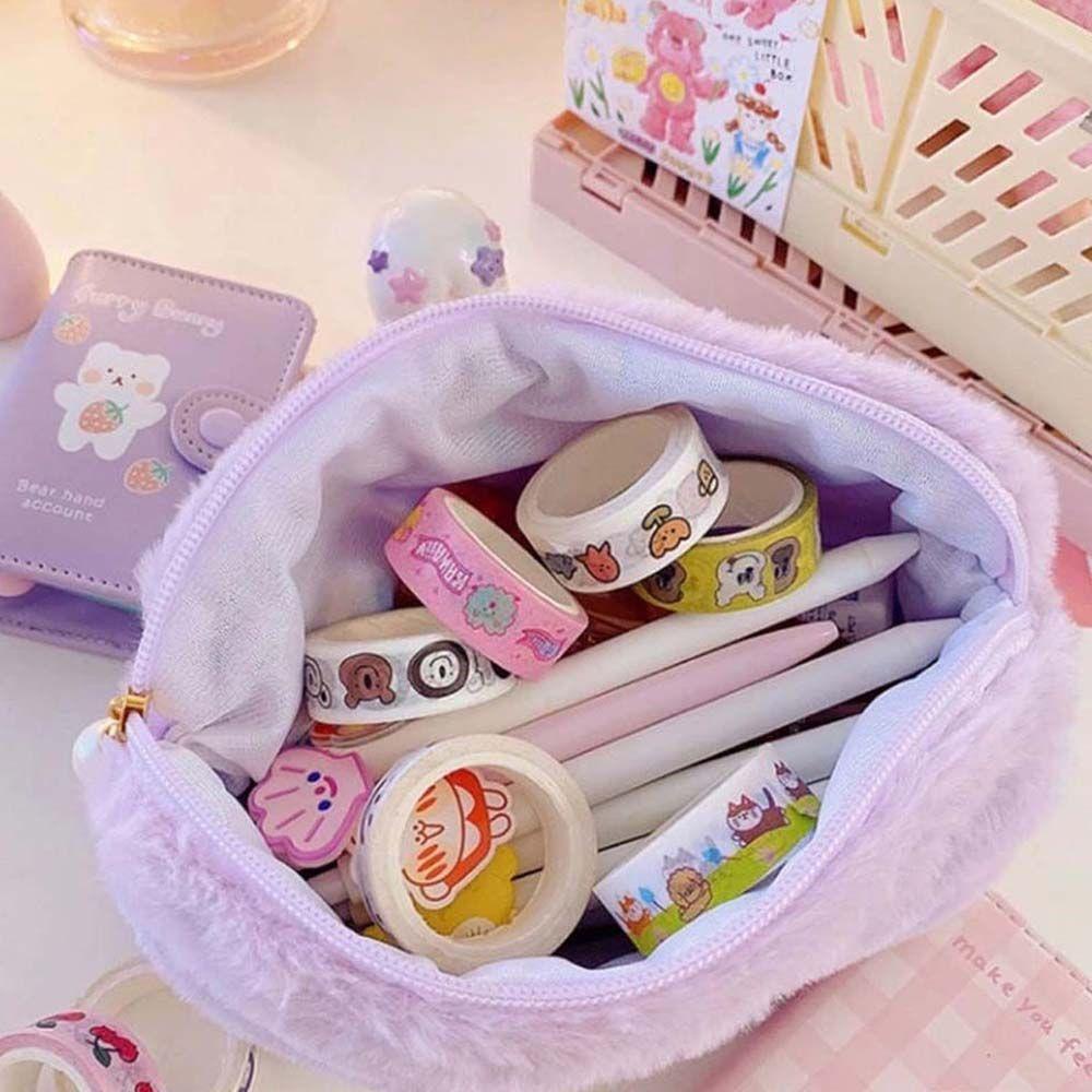 Túi Đựng Bút Hình Đám Mây Bằng Lông Nhung Dễ Thương Xinh Xắn