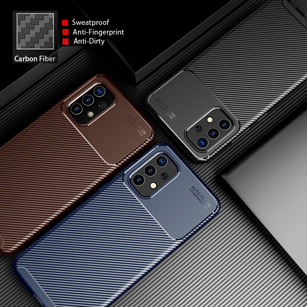 Ốp Điện Thoại Mềm Sợi Carbon Chống Rơi Cho Samsung Galaxy A12 A13 A31 A32 A51 A52 A53 A82 A71 A72 A82 A22