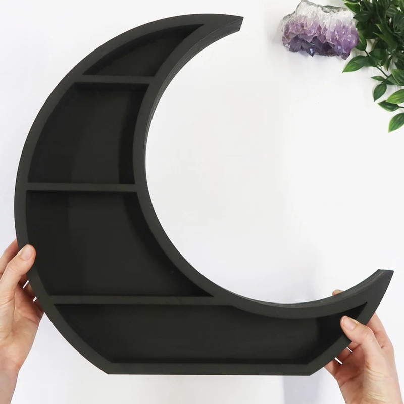 Kệ Để Lọ Tinh Dầu Đá Mặt Trăng Màu Đen Trang Trí Nội Thất