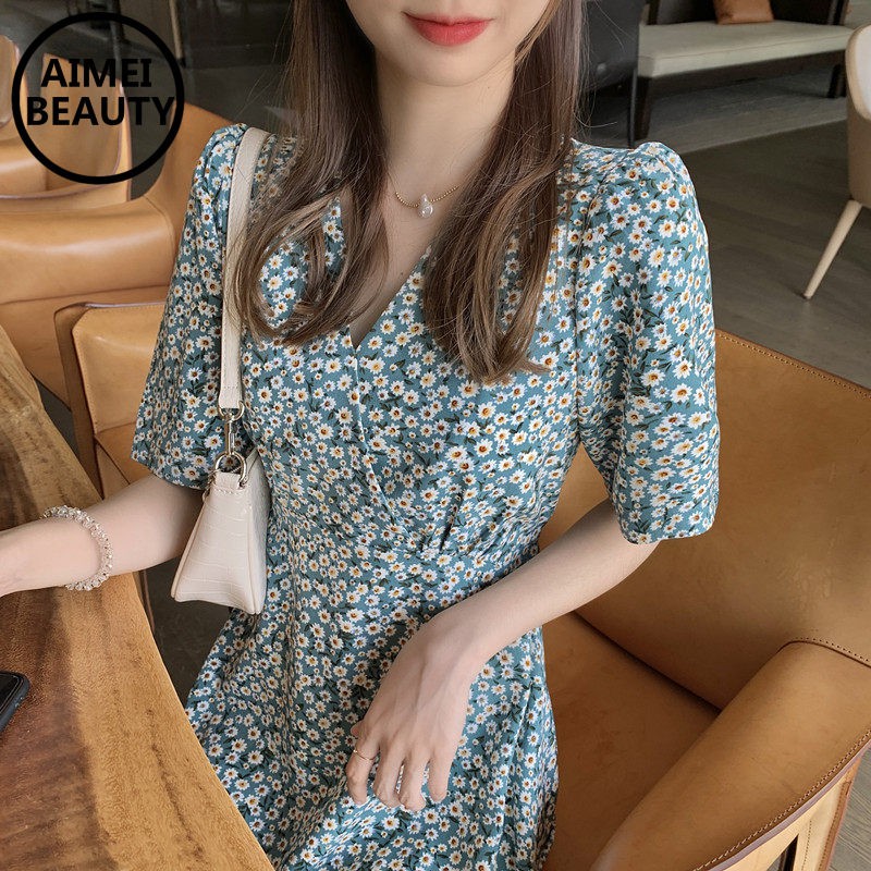 Đầm In Hoa Tay Ngắn Thiết Kế Thời Trang Dành Cho Nữ | BigBuy360 - bigbuy360.vn