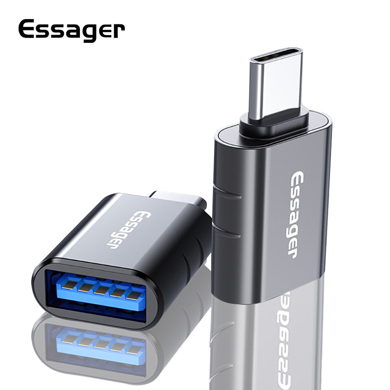 Đầu chuyển đổi Essager USB3.0 OTG sang type C cho Samsung S20 Xiaomi mi 9 10