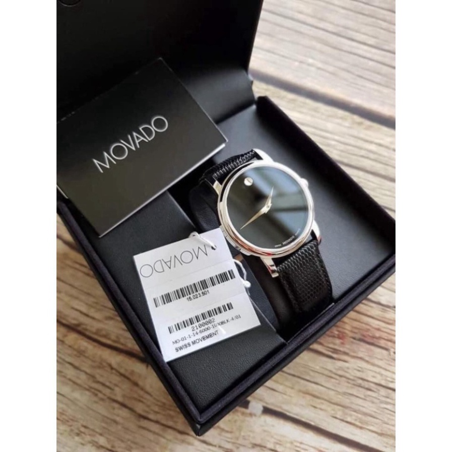 ĐỒNG HỒ NỮ MOVADO MUSEUM BLACK DIAL BLACK 2100004.