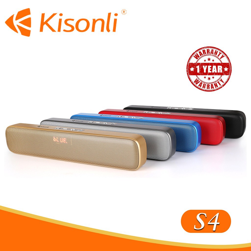 Loa Kisonli Bluetooth S4 - Bluetooth 4.0-FM-USB-Thẻ nhớ-Jack 3.5