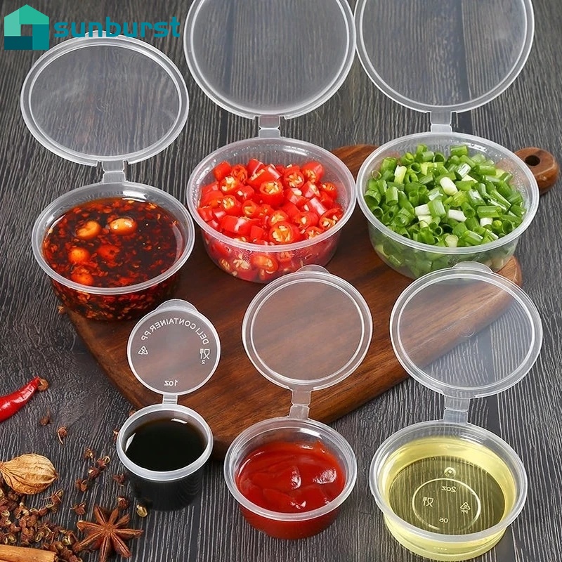 Set 10 Hộp Nhựa Trong Suốt Đựng Nước Sốt Dùng Một Lần Có Nắp Đậy Chống Rò Rỉ