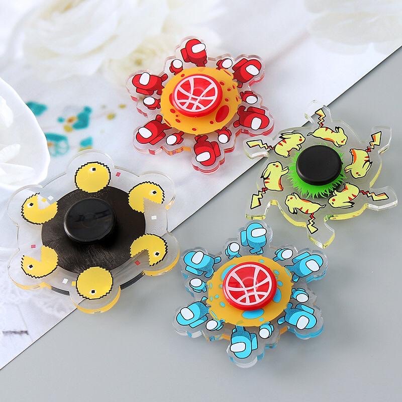 Con quay đồ chơi Fidget Spinner hình 3D anime manga (Naruto, Pokemon, Kimetsu, One