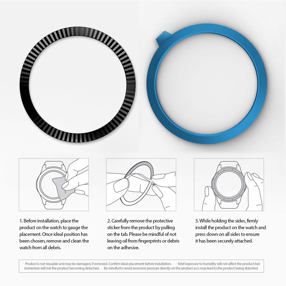 Vòng bezel bằng thép không gỉ bảo vệ mặt đồng hồ Huawei GT 2 46mm/Gear S3/Galaxy 46mm