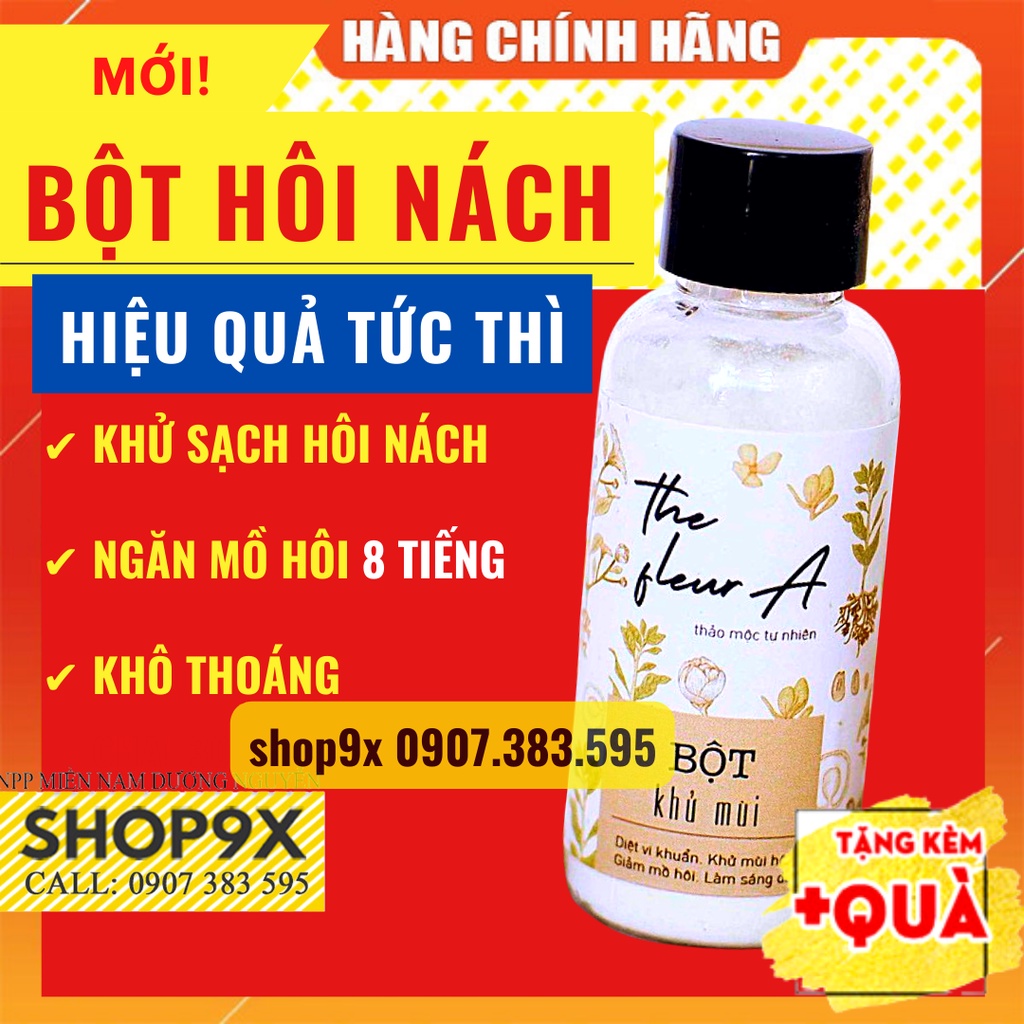 Bột Khử Mùi Hôi Nách Hôi Chân Thảo Mộc FleurA Handmade 30ml - Ngăn Mùi &amp; Mồ Hôi Hiệu Quả Ngay Lần Đầu Sử Dụng