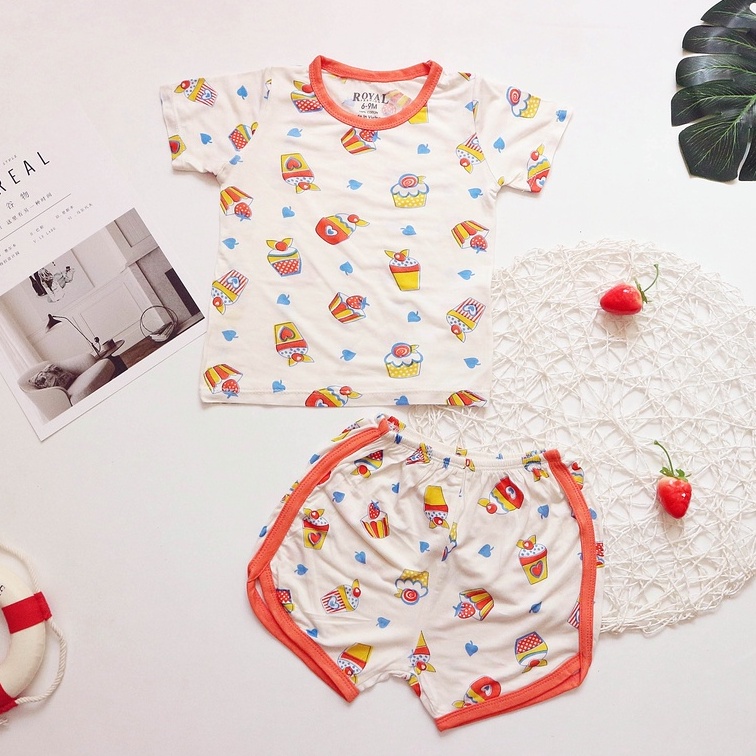 Bộ cotton lụa mặc nhà cực mát cho Bé từ 6-20kg