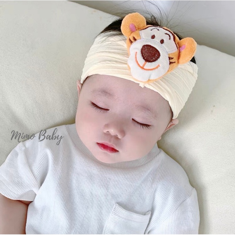Băng đô thun bản to đính hình con vật ngộ nghĩnh cho bé BD65 Mimo Baby