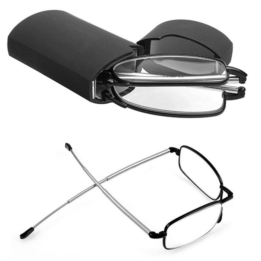 Portable men's and women's reading glasses with storage box strength 2.0 ultra-light adjustable foldable stable glasses