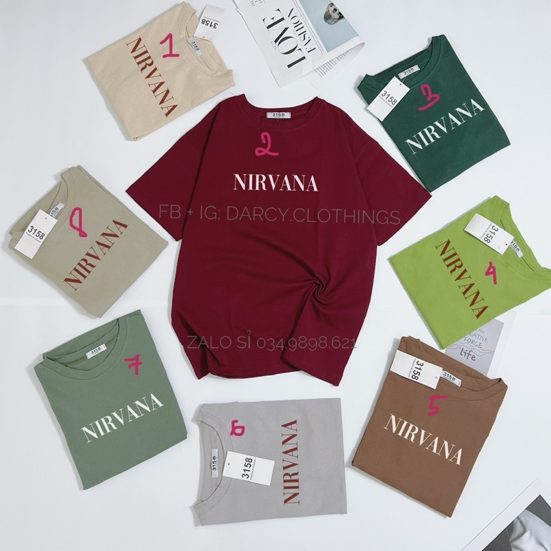 áo thun 3158 NIRVANA  FREESHIP  cotton khô áo thun nam nữ unisex