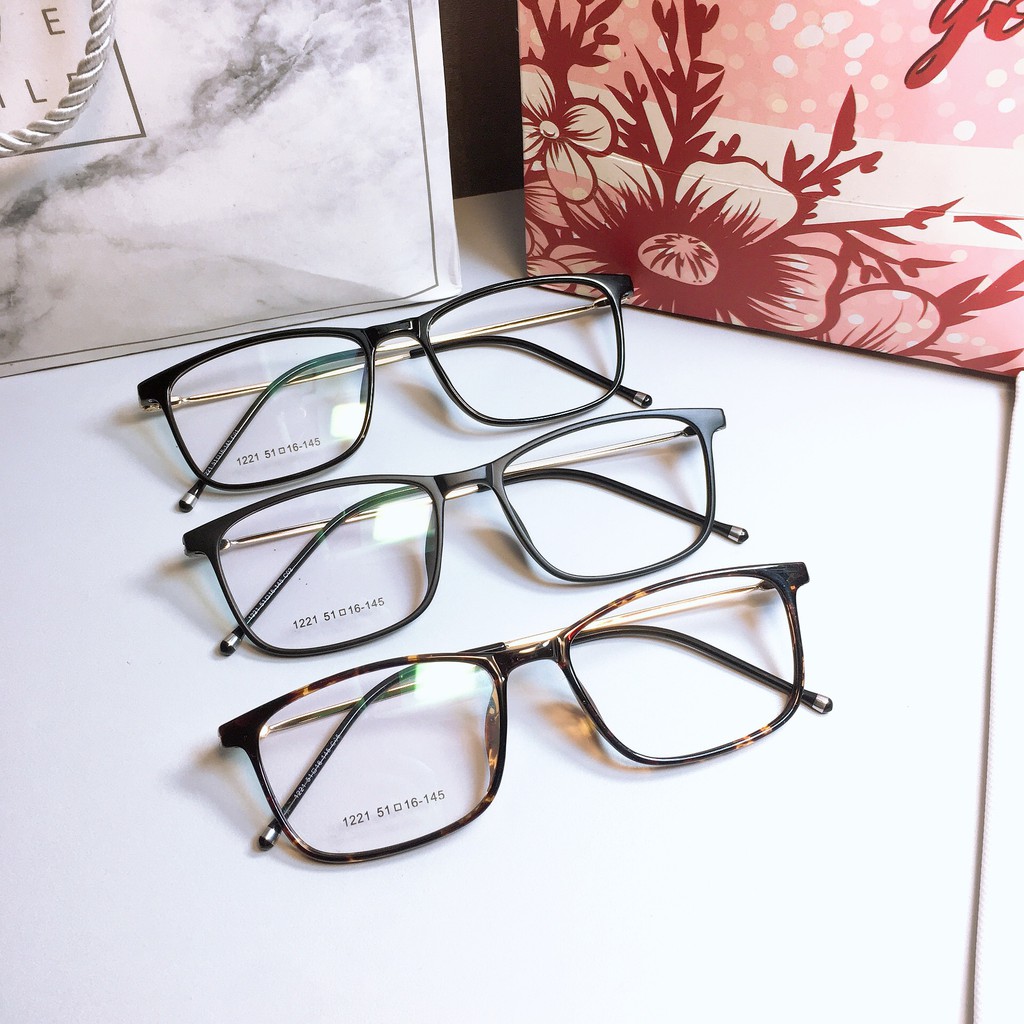 [Mã FARSSTGRE giảm 5K đơn bất kỳ] Gọng kính vuông 1221 kèm mắt cận viễn loạn | BigBuy360 - bigbuy360.vn