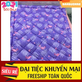 Chăn đông siêu nhẹ trần bông poly Hạc hồng nền tím