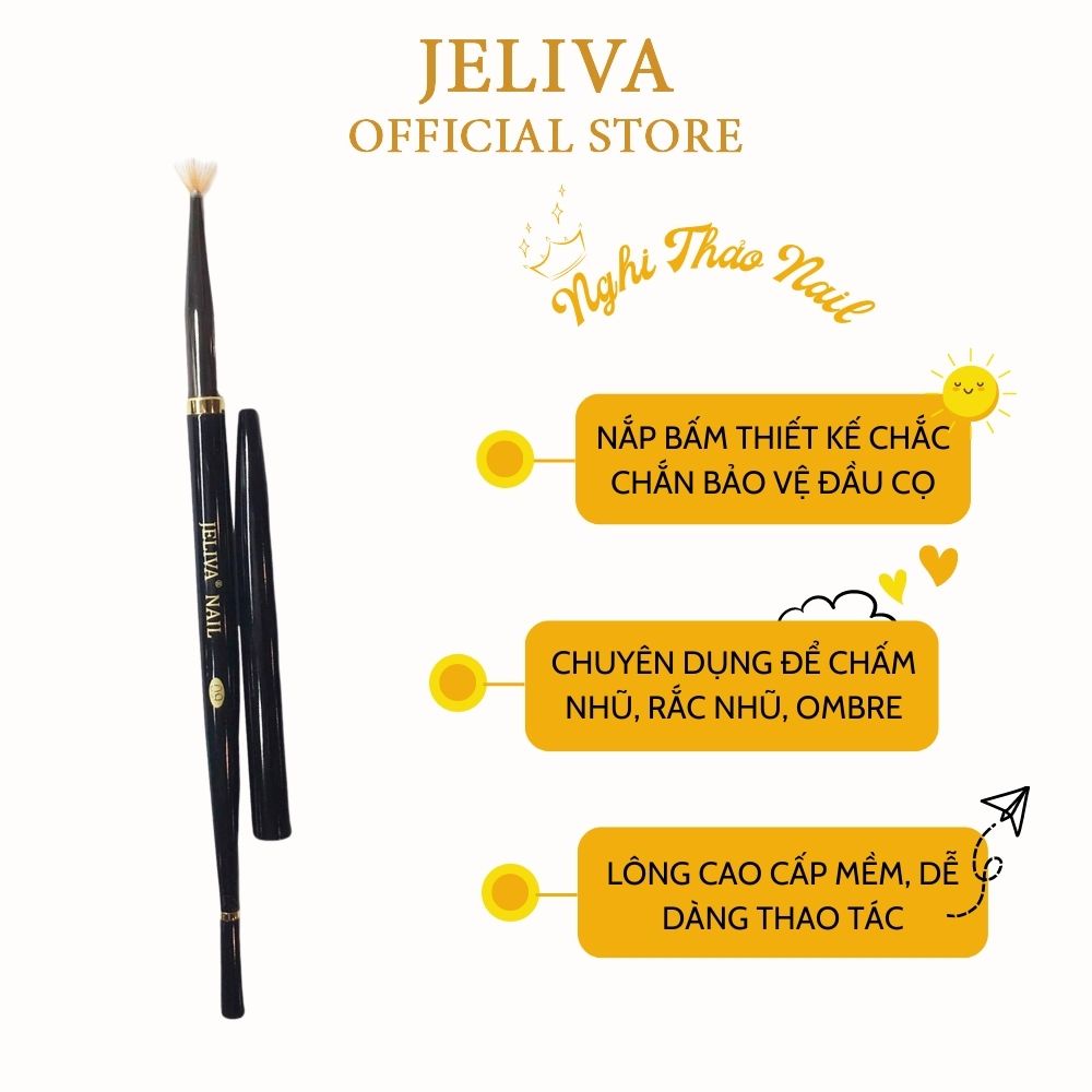 Cọ quạt vẽ móng rắc nhũ Jeliva số 09