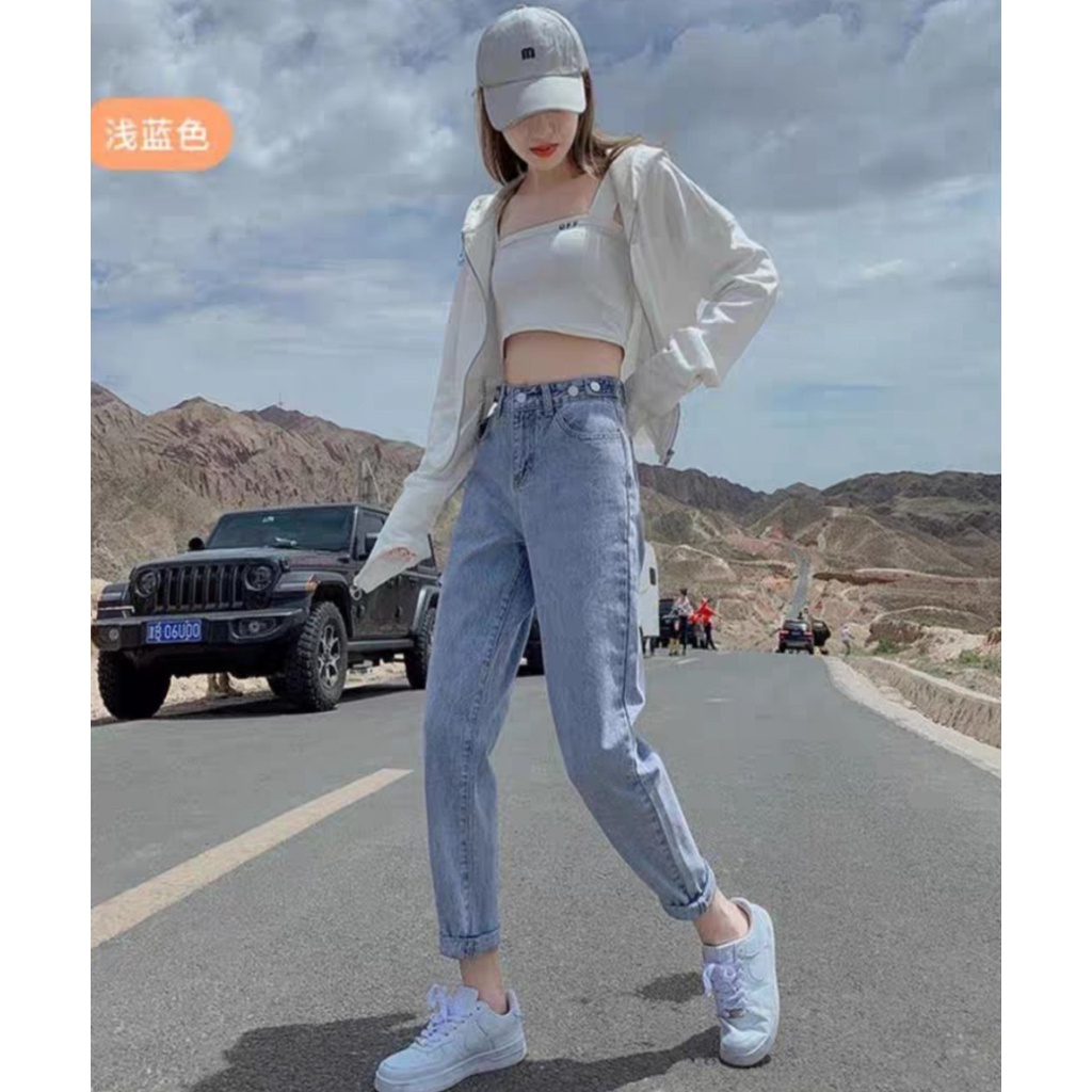 Quần jean bò nữ baggy cạp cao đủ size cực hot 2022 jeanTH | BigBuy360 - bigbuy360.vn