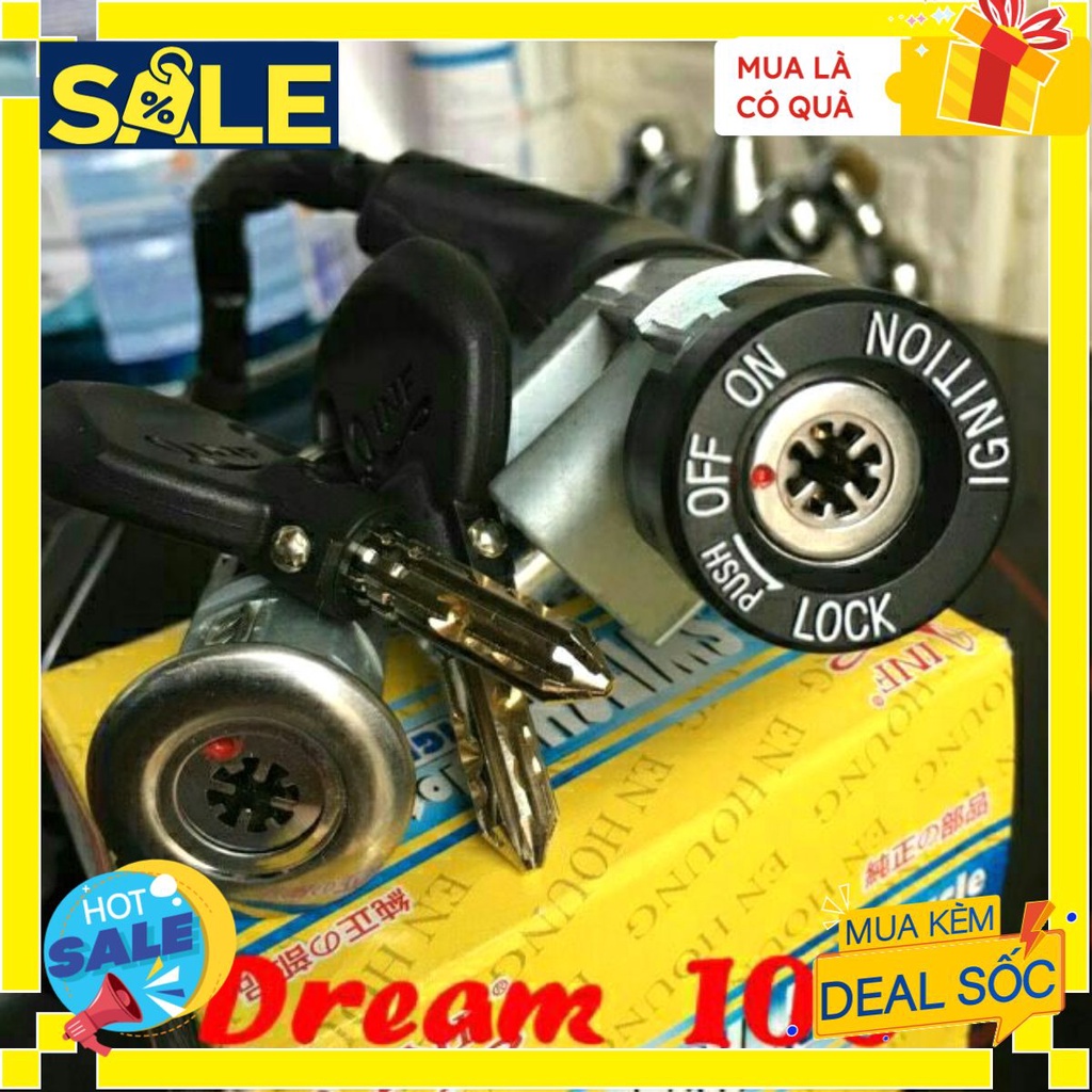 Ổ khóa 8 cạnh Dream 50 100cc (phụ tùng cho Honda Dream các đời, có khóa yên xe máy INF - Sản phẩm đảm bảo chất lượng