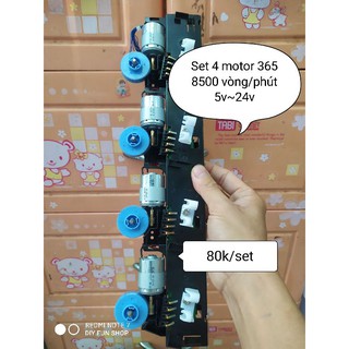 Set 4 motor 365 8500rpm 5~24v Có bánh xe giảm tốc Chế đồ chơi