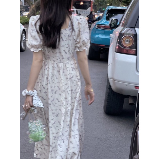 Đầm Voan Tay Phồng Thời Trang Pháp Thanh Lịch Cho Nữ