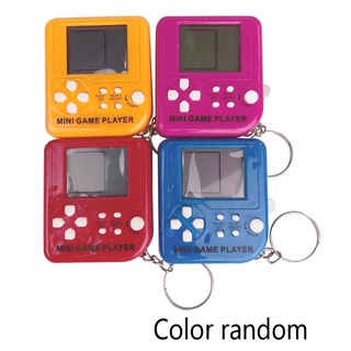 Mis portable mini tetris game console keychain lcd handheld game players children educational electronic toys anti-stress key 6