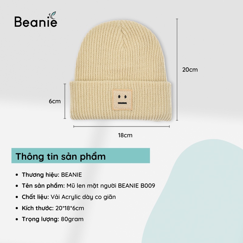 Mũ Len Trơn Mặt Người Buồn BEANIE Thời Trang Hàn Quốc Đẹp, Nón Len Unisex Nam Nữ Ngắn Giá Rẻ Nhiều Màu Hot Trend B009