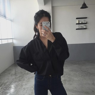 ÁO SƠ MI NỮ CỔ TRỤ (kèm video + ảnh thật)