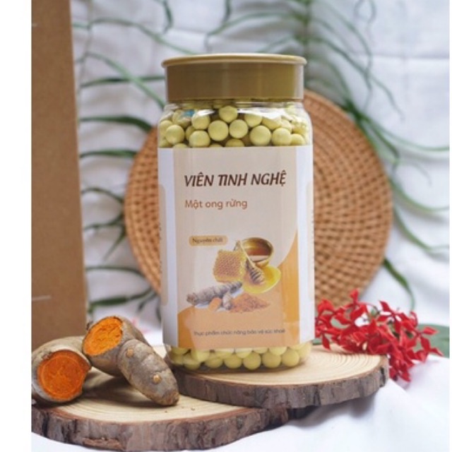 Viên tinh nghệ mật ong rừng Tinh bột nghệ nguyên chất Viên tinh nghệ nếp đỏ mật ong nhà làm