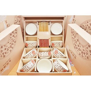 [Mua 1 Tặng 1] Bộ 6 bát đũa hoa anh đào xuất Nhật - Tặng 5 đôi đũa hoa anh đào - Bát đũa hoa anh đào