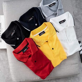 Áo polo nam nữ viền đủ màu vàng, đen, trắng, xanh than GUUBASIC Áo phông thun chất cotton đẹp cổ bẻ