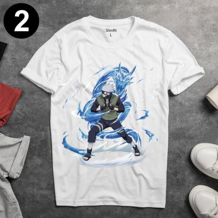 In hình ninja Hatake Kakashi, Naruto, ninja làng lá - Áo thun Cotton nam, nữ tay ngắn, cổ tròn