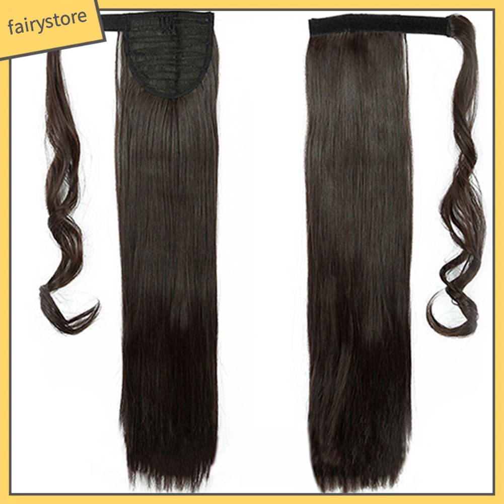 Tóc Giả Đuôi Ngựa Thẳng Dài Xoăn Gợn Sóng Có Kẹp Gắn Đuôi Ngựa Cho Nữ [Fairy]