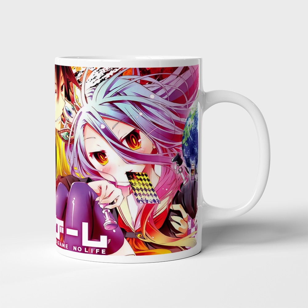 Cốc uống nước Anime, ly in hình NO GAME NO LIFE - Mẫu 1. Nhận in theo yêu cầu