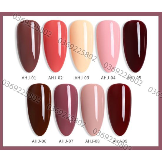 SET Sơn gel AS mã AHJ mẫu chai đỏ nhọn 9 chai 15ml siêu HOT siêu xịn