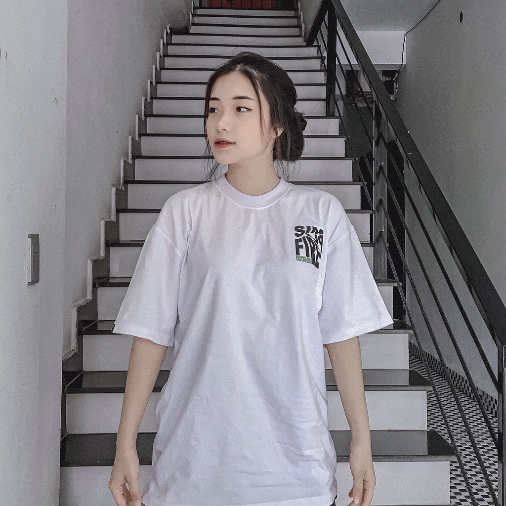 Combo 2 Áo thun Thêu Nam Nữ 100% Cotton SIMPLIFIRE