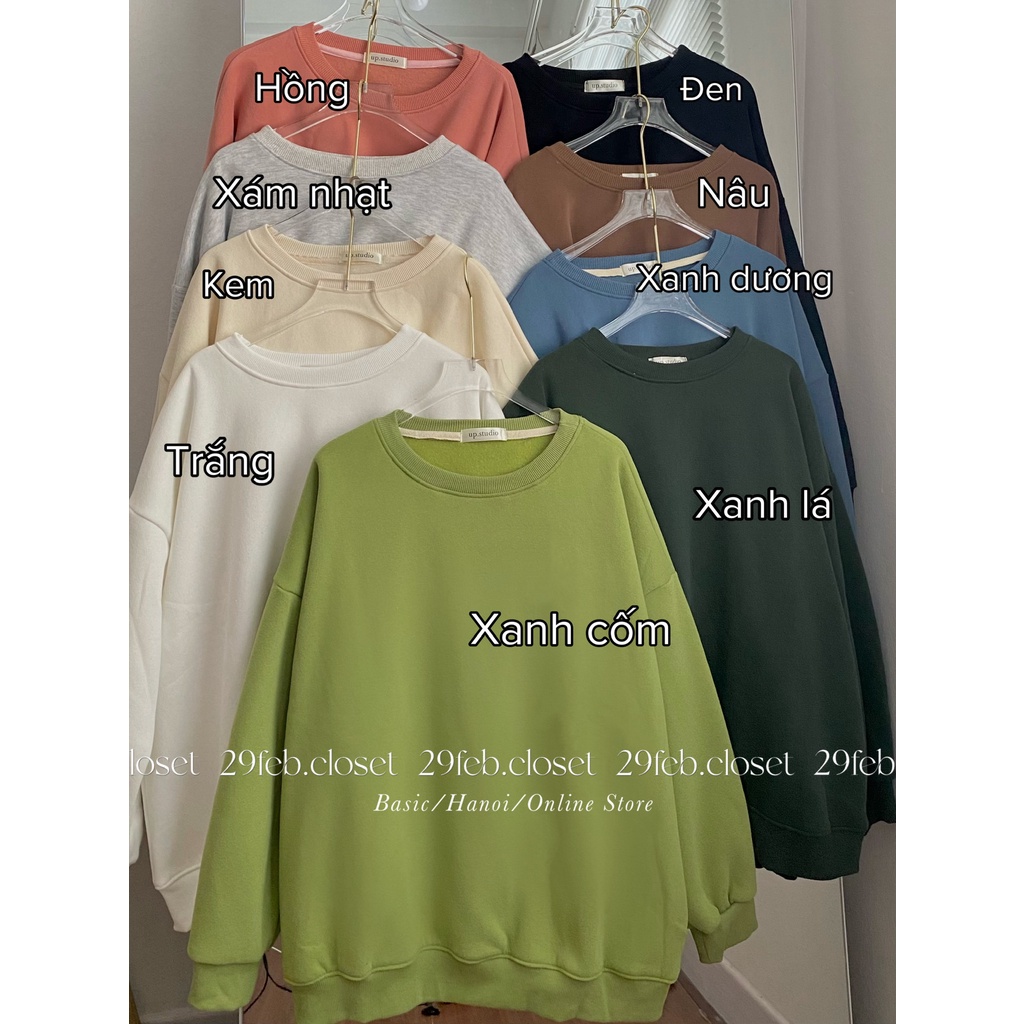 [Ảnh thật/Video] Áo sweater nỉ bông trơn dáng rộng - 29feb.closet - A99