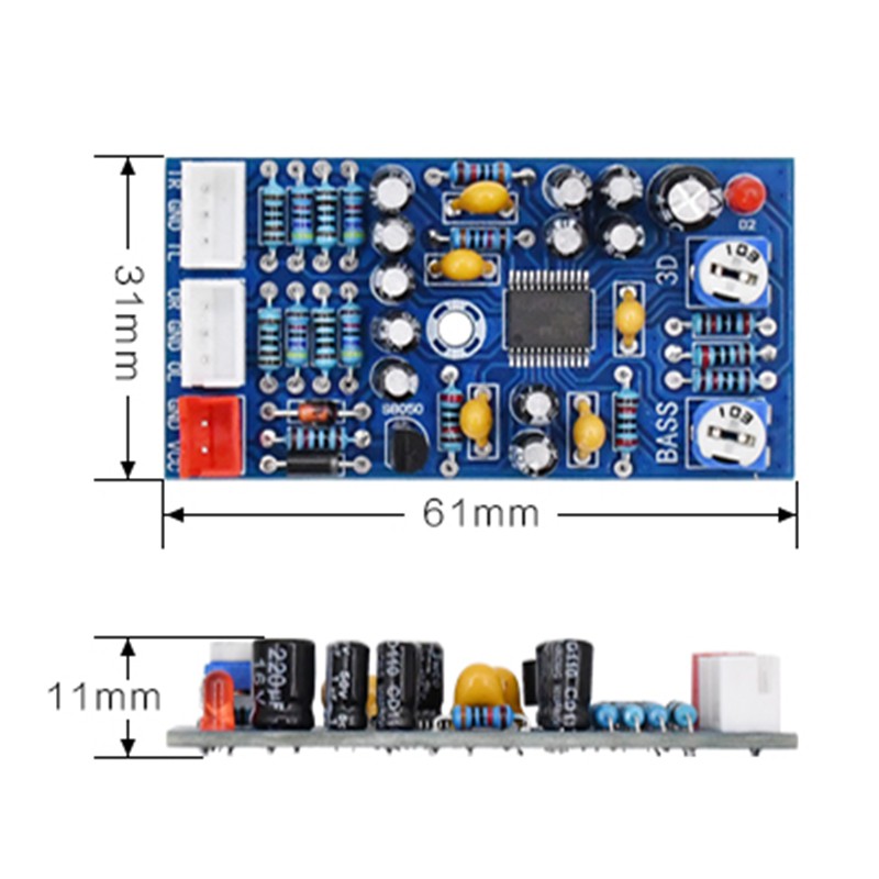 XH-A904 Hiệu ứng âm thanh Làm đẹp Bảng mạch tiền khuếch đại Âm thanh 3D Bảng mạch tiền khuếch đại âm thanh mạnh mẽ Mô-đun tiền khuếch đại âm trầm JRC2706