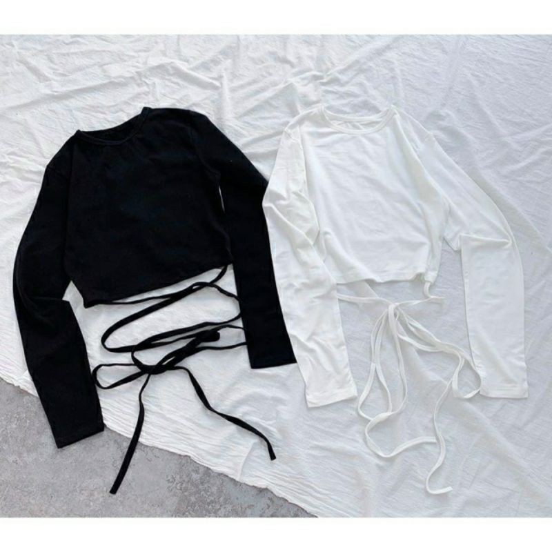 ÁO CROPTOP TAY DÀI CỘT EO