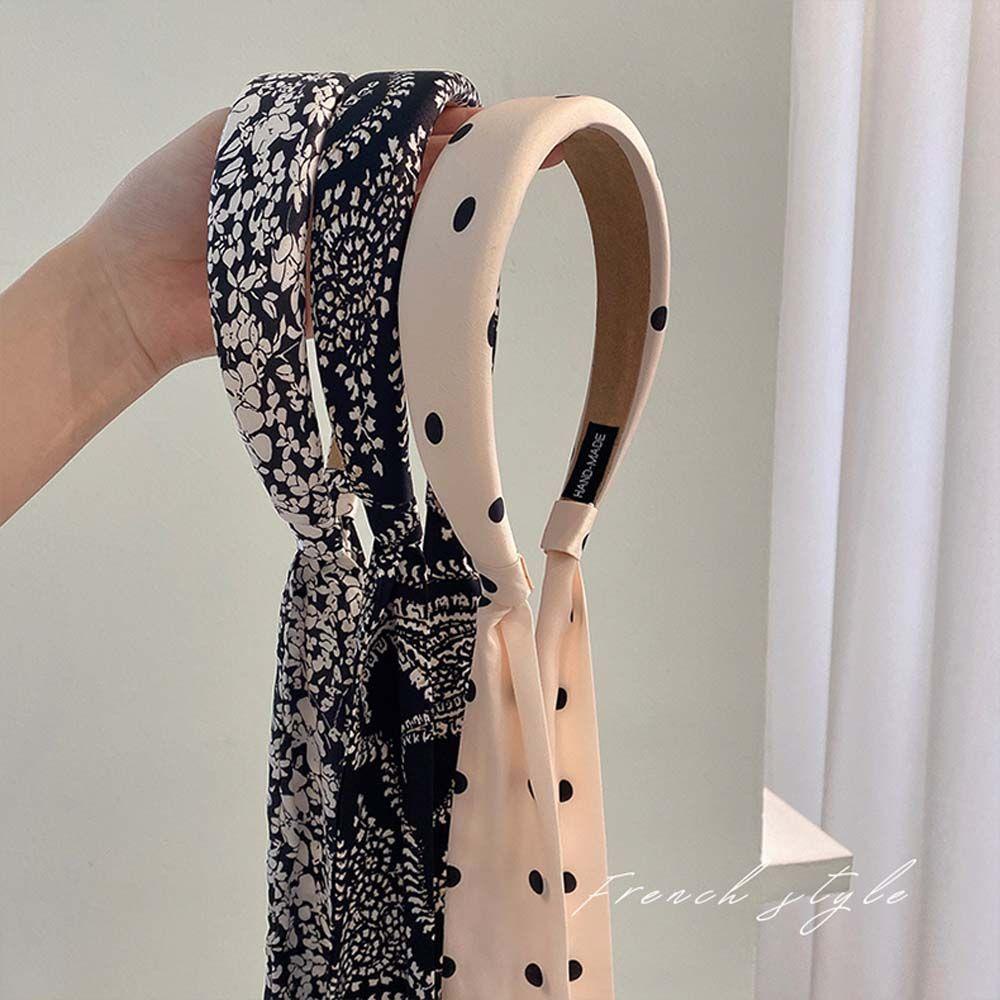 2 Băng Đô Vải Lụa Rửa Mặt In Họa Tiết Dễ Thương Thời Trang Mùa Hè Cho Bạn Gái